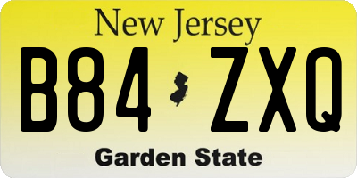 NJ license plate B84ZXQ