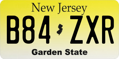 NJ license plate B84ZXR