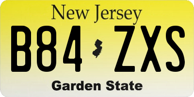 NJ license plate B84ZXS