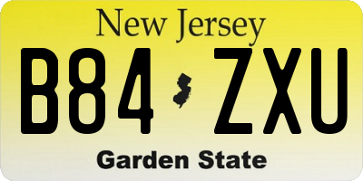 NJ license plate B84ZXU
