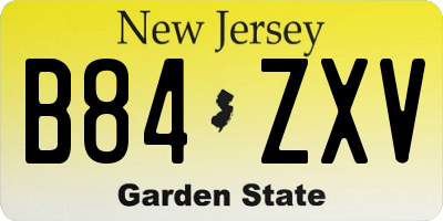 NJ license plate B84ZXV