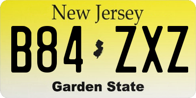 NJ license plate B84ZXZ