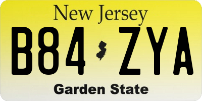 NJ license plate B84ZYA