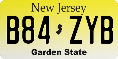 NJ license plate B84ZYB
