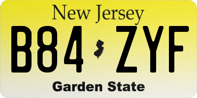 NJ license plate B84ZYF