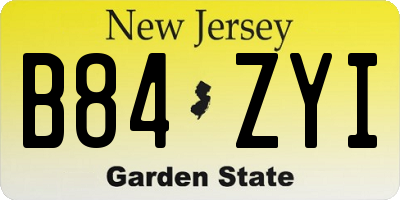 NJ license plate B84ZYI