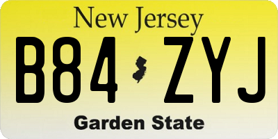 NJ license plate B84ZYJ