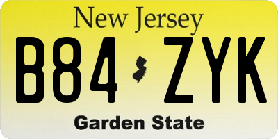 NJ license plate B84ZYK