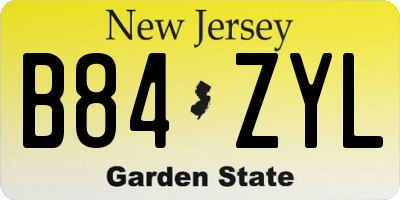 NJ license plate B84ZYL
