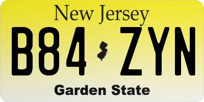 NJ license plate B84ZYN