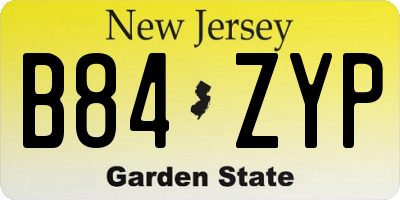 NJ license plate B84ZYP