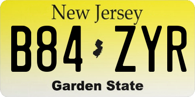 NJ license plate B84ZYR