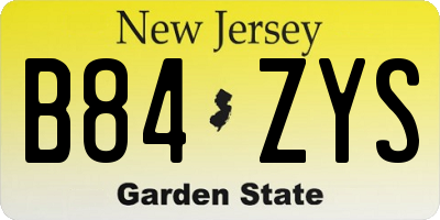 NJ license plate B84ZYS
