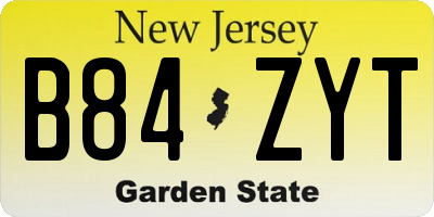 NJ license plate B84ZYT