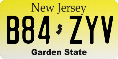 NJ license plate B84ZYV