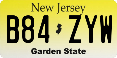NJ license plate B84ZYW