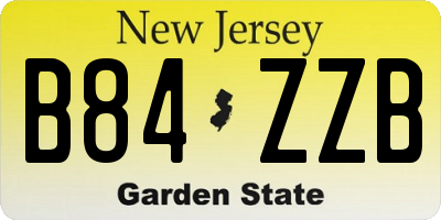 NJ license plate B84ZZB
