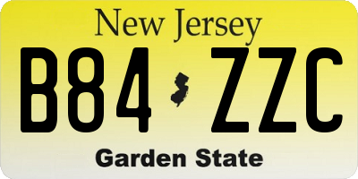 NJ license plate B84ZZC