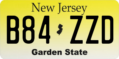NJ license plate B84ZZD
