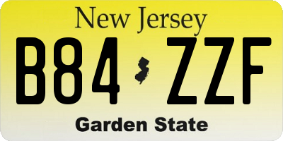 NJ license plate B84ZZF