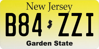 NJ license plate B84ZZI