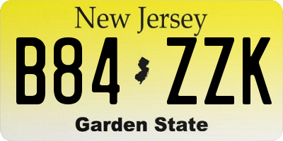 NJ license plate B84ZZK