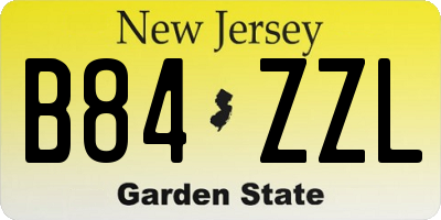NJ license plate B84ZZL