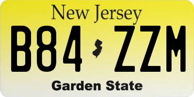 NJ license plate B84ZZM
