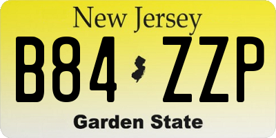 NJ license plate B84ZZP