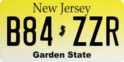 NJ license plate B84ZZR
