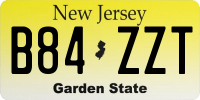 NJ license plate B84ZZT