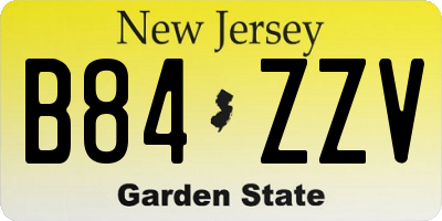 NJ license plate B84ZZV
