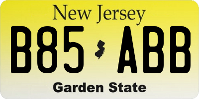 NJ license plate B85ABB