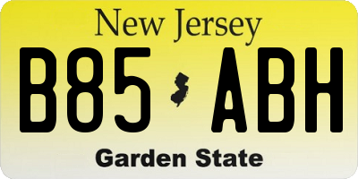 NJ license plate B85ABH