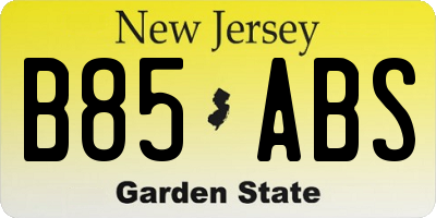 NJ license plate B85ABS