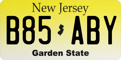 NJ license plate B85ABY