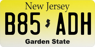 NJ license plate B85ADH