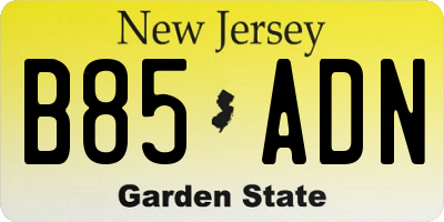 NJ license plate B85ADN
