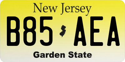 NJ license plate B85AEA