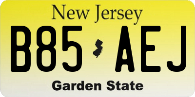 NJ license plate B85AEJ
