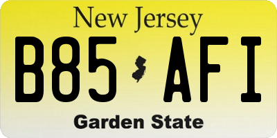 NJ license plate B85AFI