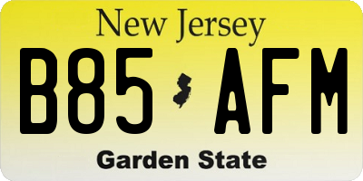 NJ license plate B85AFM