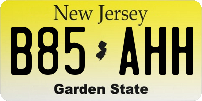 NJ license plate B85AHH