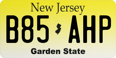 NJ license plate B85AHP