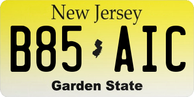 NJ license plate B85AIC