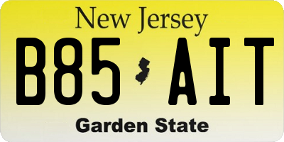 NJ license plate B85AIT
