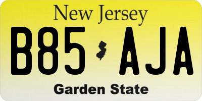 NJ license plate B85AJA
