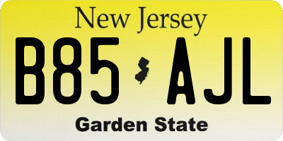 NJ license plate B85AJL
