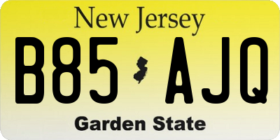 NJ license plate B85AJQ