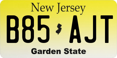 NJ license plate B85AJT